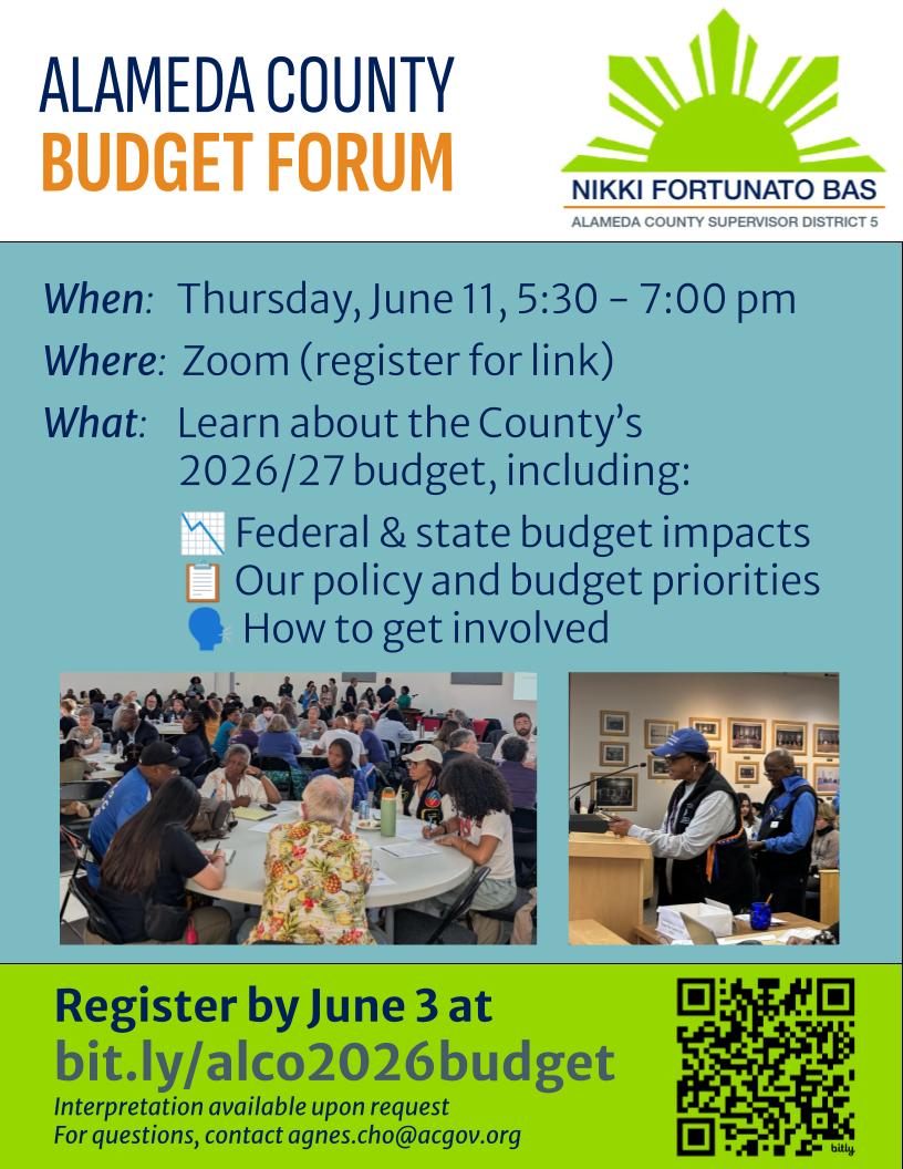 BoS D5 June 2026 budget forum flyer Emergency Preparedness Fair 5-2-26